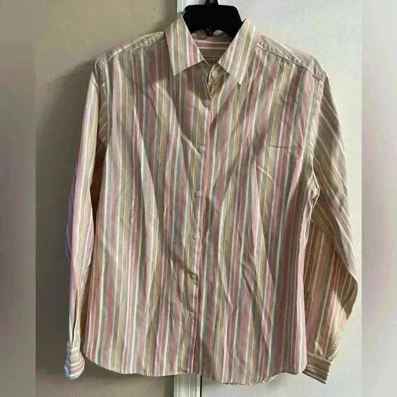 Pendleton‎ button up top 100% cotton women’s long sleeves striped. Medium - Picture 1 of 5